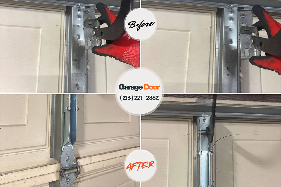 Before and after: garage door repair Black Rock, NM